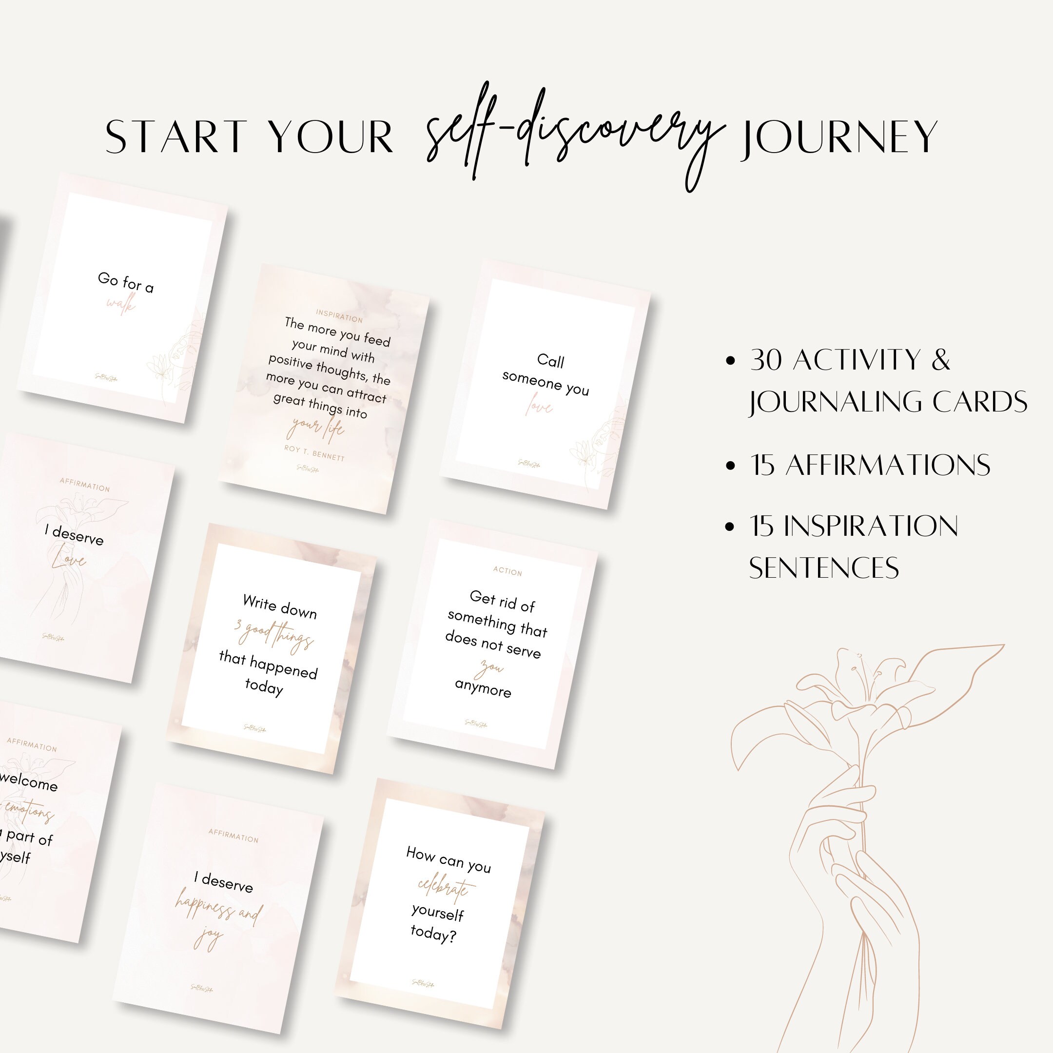 Work Wellness Cards.pdf Digital Affirmation Cards for Self-care and Self-discovery Reflection ...