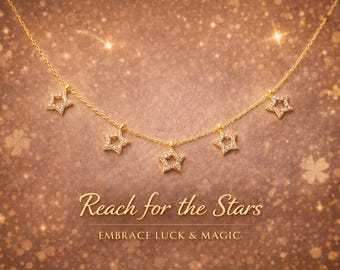 Collar con dije de estrella, joyería delicada de la suerte, regalo celestial minimalista, oro y plata, elegante para mujer.