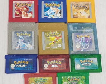 Ultimate Pokemon Collection: 12 Games Bundle, Nintendo GBA & Game Boy With Cases. Blue, Yellow, Emerald, Crystal, Green