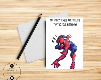Super Hero Birthday Card - Funny Card - Comic Birthday Card - Printable - Card for Friend - Pun Card - Cute Birthday Card