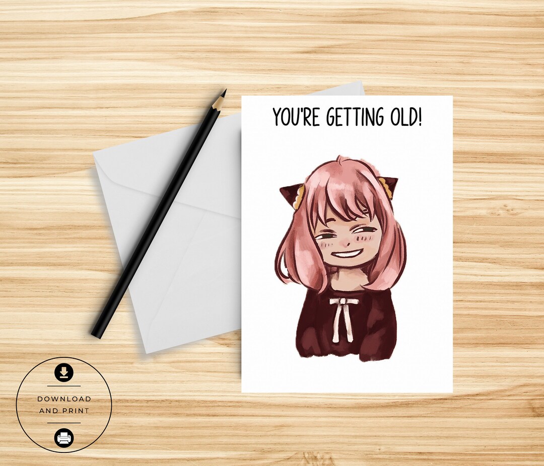 Anime Birthday Card Funny Birthday Card Cute Printable - Etsy Australia