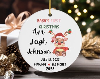 Personalized Baby's First Christmas Ornament Gift for New Mom Gift for New Dad Gift for Christmas Babys First Christmas Personalized Deer