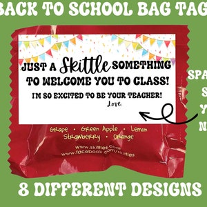 Cadeau de professeur de retour à l'école pour les étiquettes de sac d'étudiant