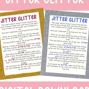 Jitter Glitter Letter for Students - Back to School Gift (Digital Download)