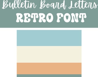 Bulletin Board Letters Super Retro Font Pastel Color Pallet Print Neutral Pallet Boho Decor Classroom Decor Bulletin Board Printable Letters