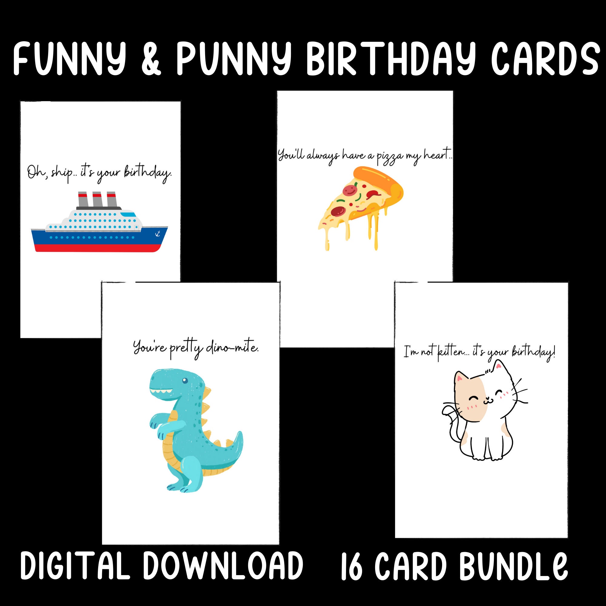 Funny Birthday Cards With Puns Birthday Gift for Her Funny Greeting