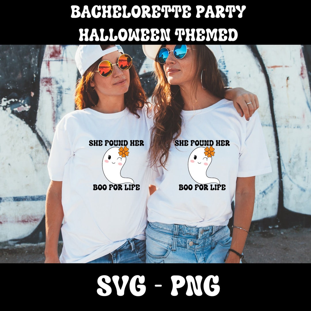 Halloween Themed Bachelorette Party SVG PNG My Boo New Bride Wedding Party Design Ghost