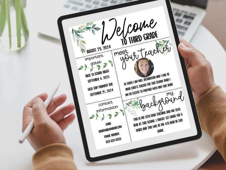 Editable Teacher Welcome Letter Template (digital Download) Etsy