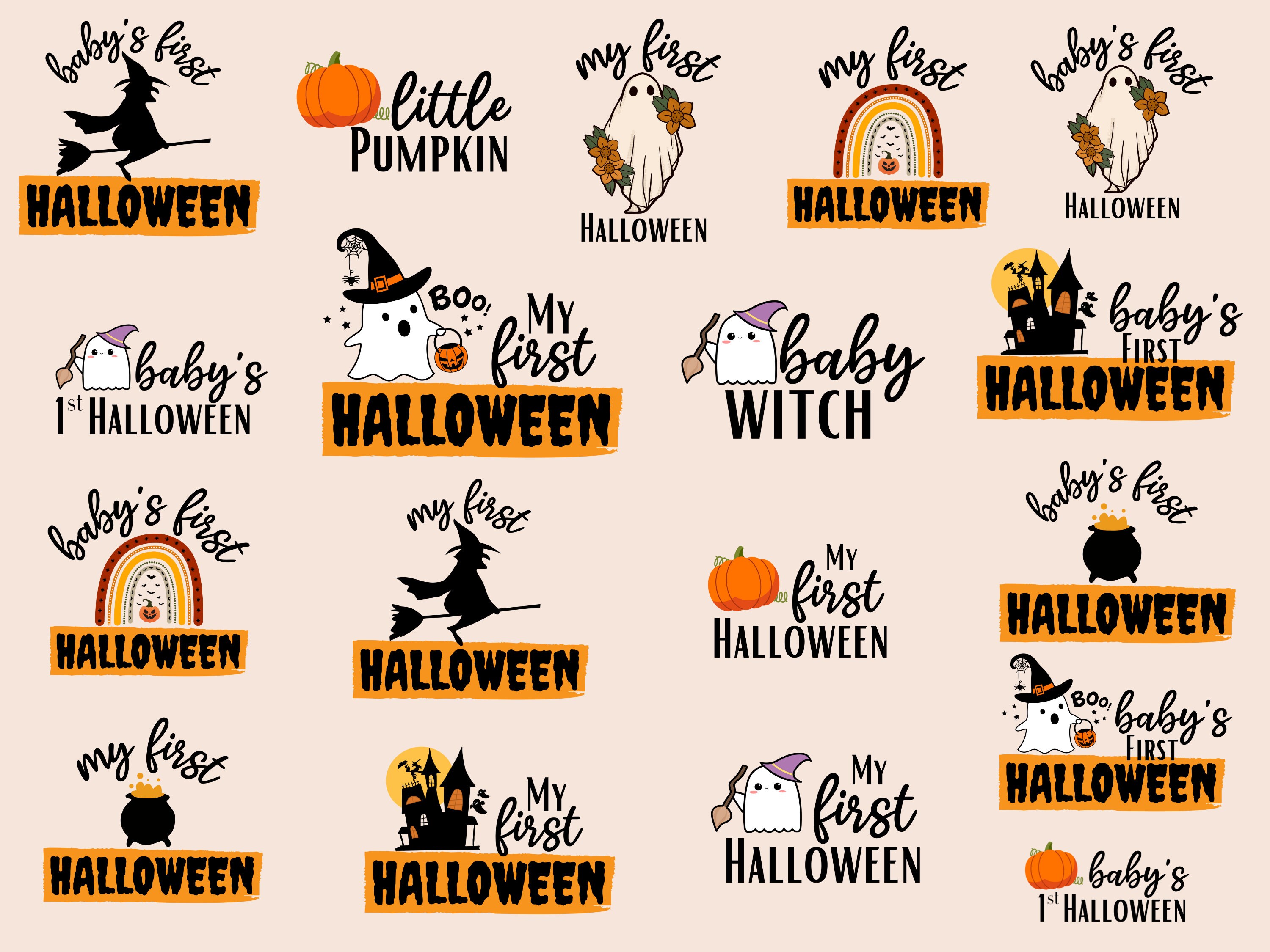 Baby's First Halloween for Baby PNG Halloween Shirt Design for Kids ...