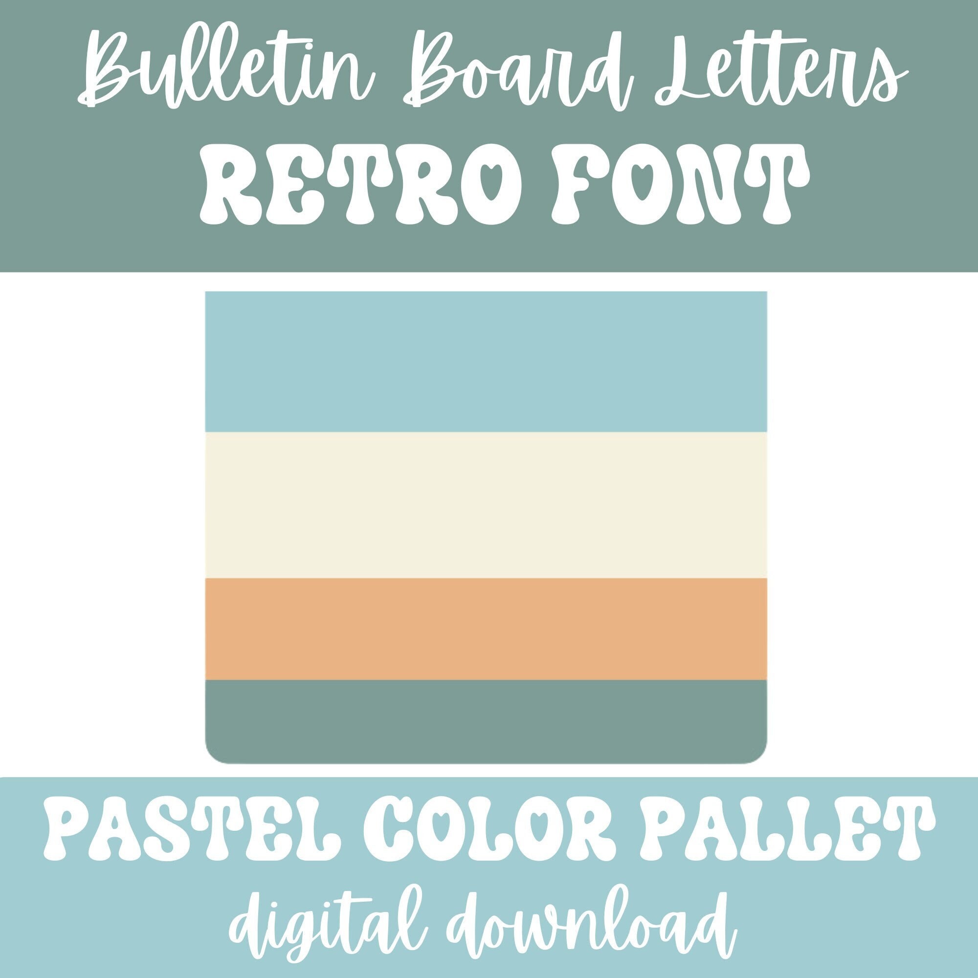 Bulletin Board Letters Super Retro Font Pastel Color Pallet Print Neutral Pallet Boho Decor Classroom Decor Bulletin Board Printable Letters