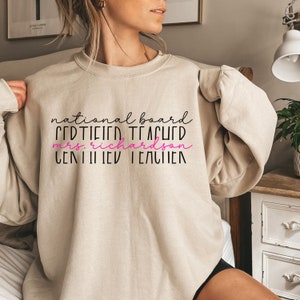 NBCT Teacher Sweatshirt: Personalized Retro Back to School Gift