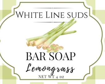 Lemongrass Soap | Natural Handmade Soap Bar | Citrus Essential Oil Soap | Cold Process Soap | Fresh Clean Scent | Vegan Soap