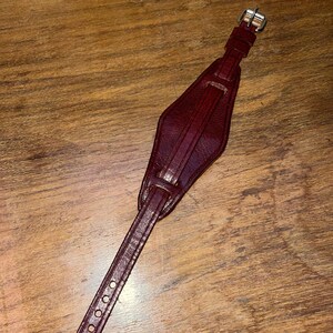 8 10 12 14 16 18mm handmade real brown oil veg tan leather antique timepiece military army WW1 WW2 war officer trench watch bund strap band Dark Brown Leather
