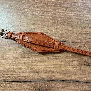 8 10 12 14 16 18mm handmade real brown oil veg tan leather antique timepiece military army WW1 WW2 war officer trench watch bund strap band Light Brown Leather