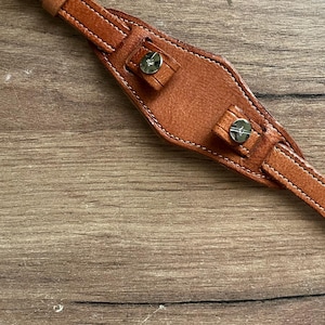 Handmade brown / black leather WW1 WW2 style military army aviator pilot trench tactical watch bund strap cuff band 10 12 14 16 18 20mm