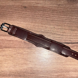 Brown leather handmade WW1 Great War WW2 military army officer borgel trench watch bund strap band vintage antique timepiece 8 10 12 14 16mm