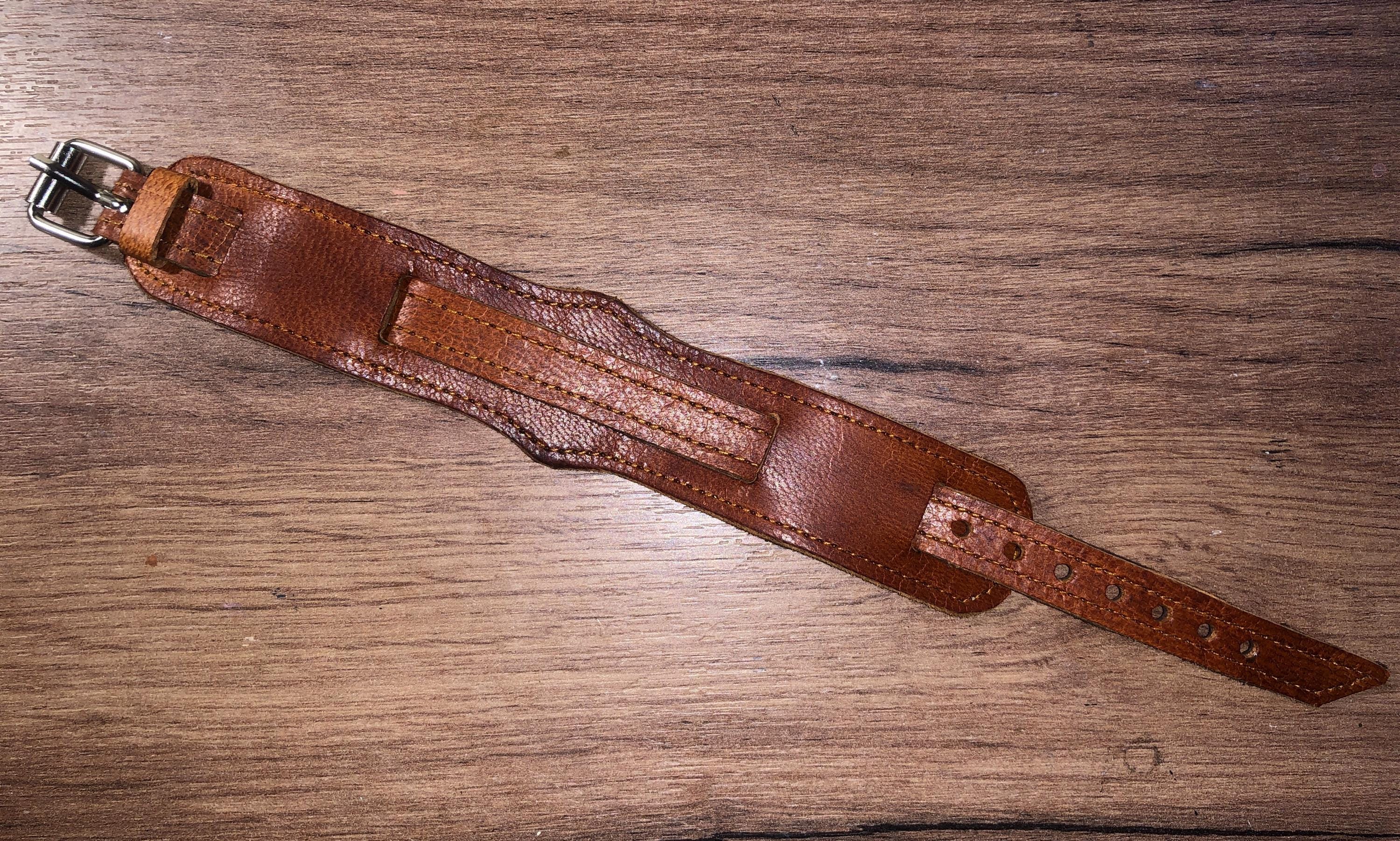 Cinturino Orologio Pelle Marrone Stampato Coccodrillo da 20 mm. UK
