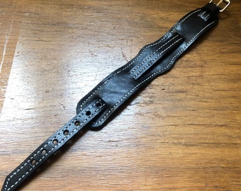Real leather WW1 Great War army officer borgel trench wrist watch bund strap band replica military antique timepiece black 8 10 12 14 16mm