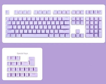 Purple Pudding Keycaps | OEM profile PBT Double Shot for MX Switch | Mechanical Keyboard Keycaps Backlit Set