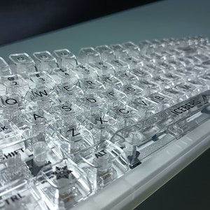 Cool transparent keycaps set | Shine through artisan keycaps | MX switch keycaps | CBSA profile clear backlit keycaps