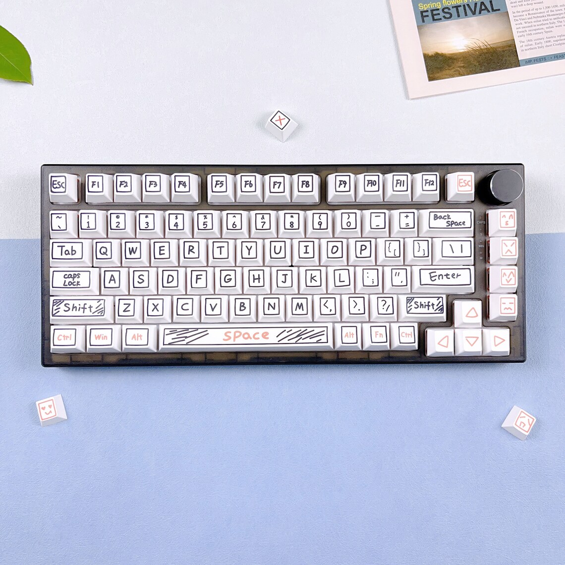 Cute Kawaii Keycaps Set Cool Graffiti Keycaps Artisan Etsy