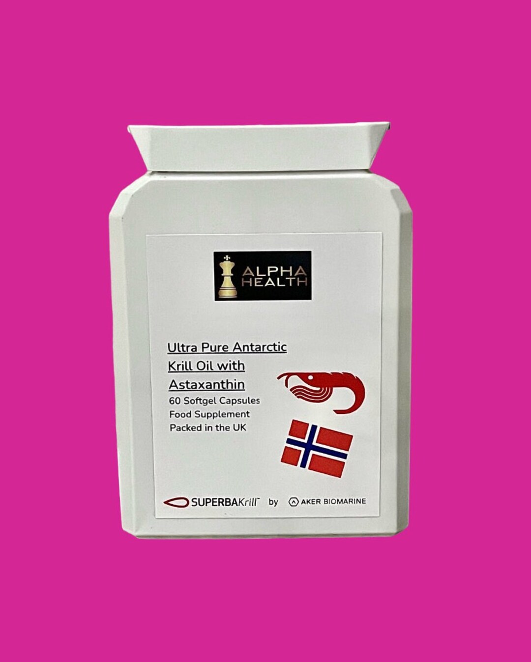 Antarctic Krill Oil by Aker Biomarine. 60 Capsules. More Omega3 Than