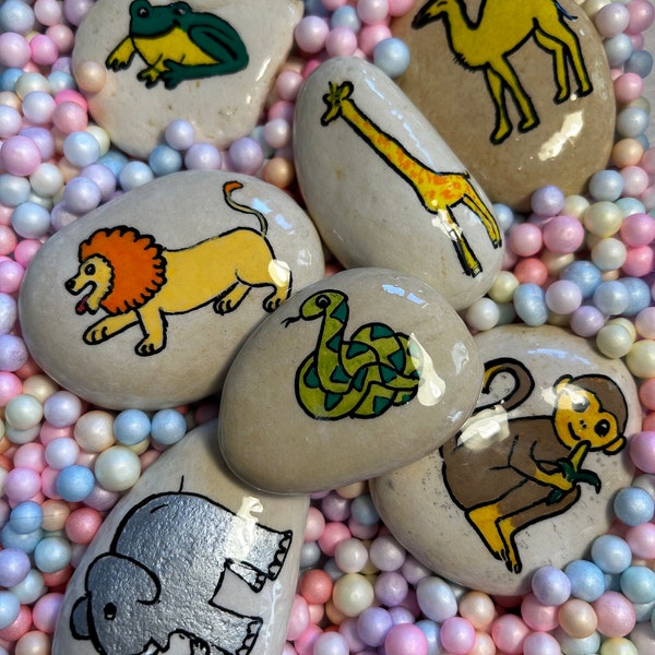 Dear zoo story stones hand painted pebbles