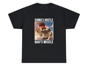 Unisex schweres Baumwoll-T-Shirt-Sigma Baki T-Shirt/ Gym Shirt/Sigma Shirt/Anime Shirt/Geschenk Shirt/Gedrucktes Grafik Shirt