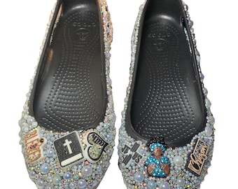 Conference Runner Croc Kadee Blinged Bedazzled Ballet Shoe