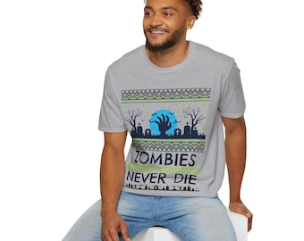 Zombie-Themed Halloween Unisex T-Shirt - Fun Halloween Theme Top - Retro Tees