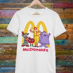 Retro McD&#39;s Character  T-Shirt - Fun Nostalgic Top - Retro Tees
