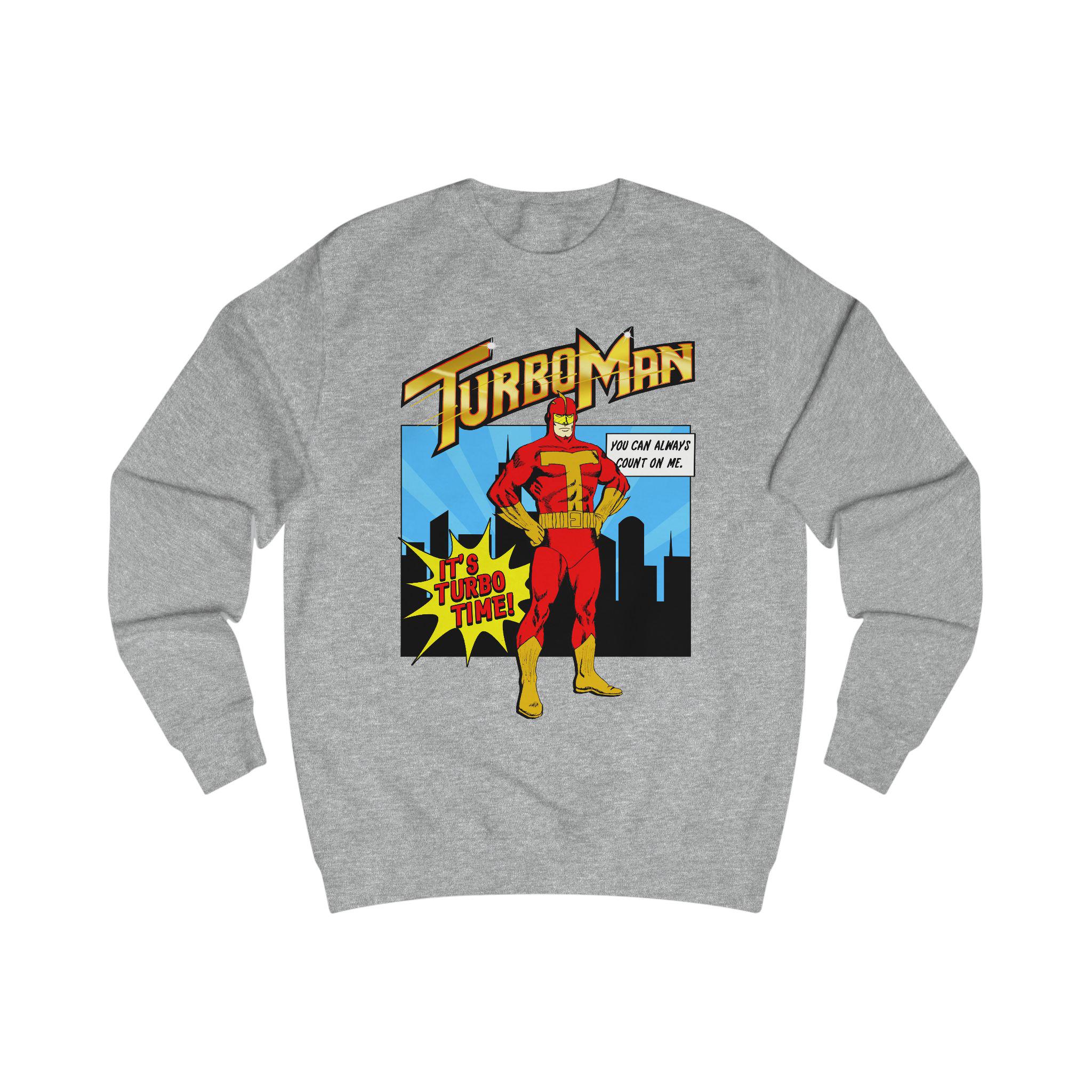 Turboman Action Figure Sweatshirt Christmas Movie Jingle All The Way Inspired