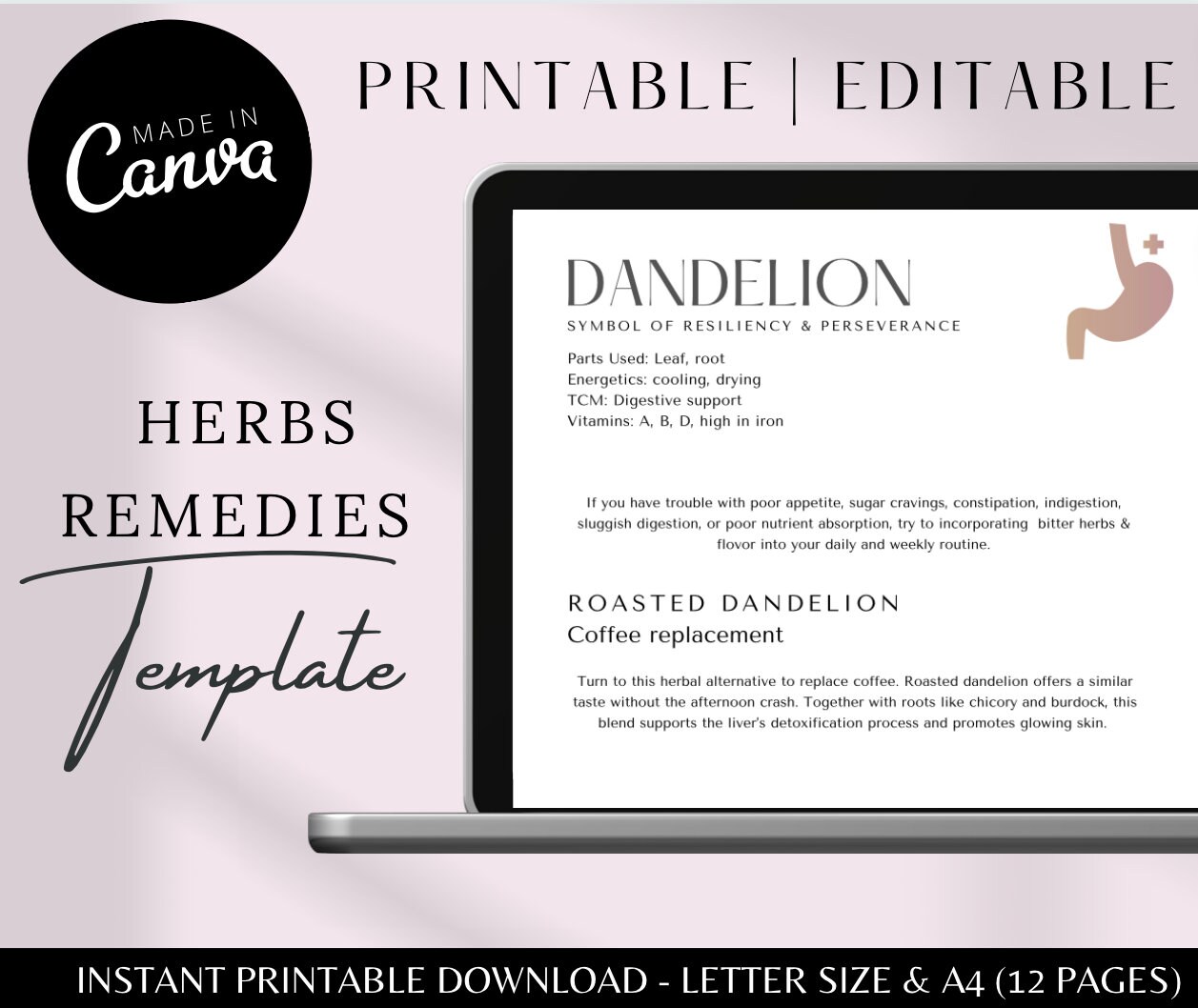 Herbal Template, Printable Medicinal Herbs, Plant Journal, Printable ...