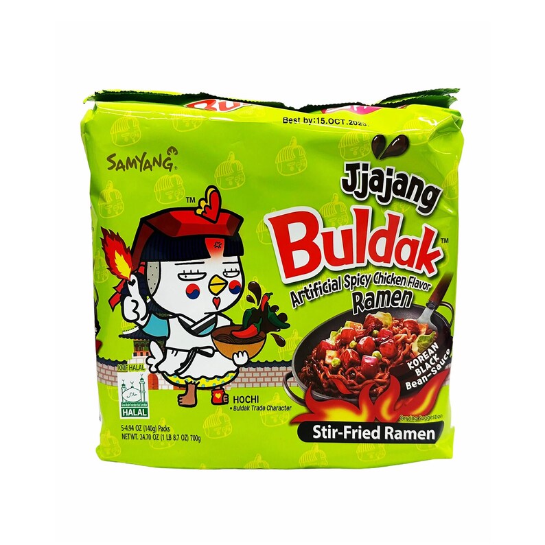 Samyang Buldak Hot Chicken Jjajang Flavor Ramen Noodles 5pack 5 X 140g