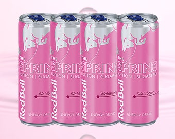 Pink Red Bull Spring Edition - Confezione da 4 bevande energetiche ai frutti di bosco senza zucchero (250 ml)