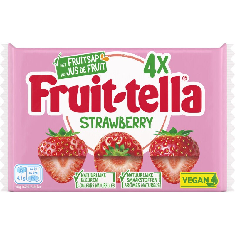 Fruit-Tella Candy, Fruittella, Fruitella Sweets, Fruittella Strawberry &  Garden Fruits, Custom Variety Pack of 2×4 Rolls
