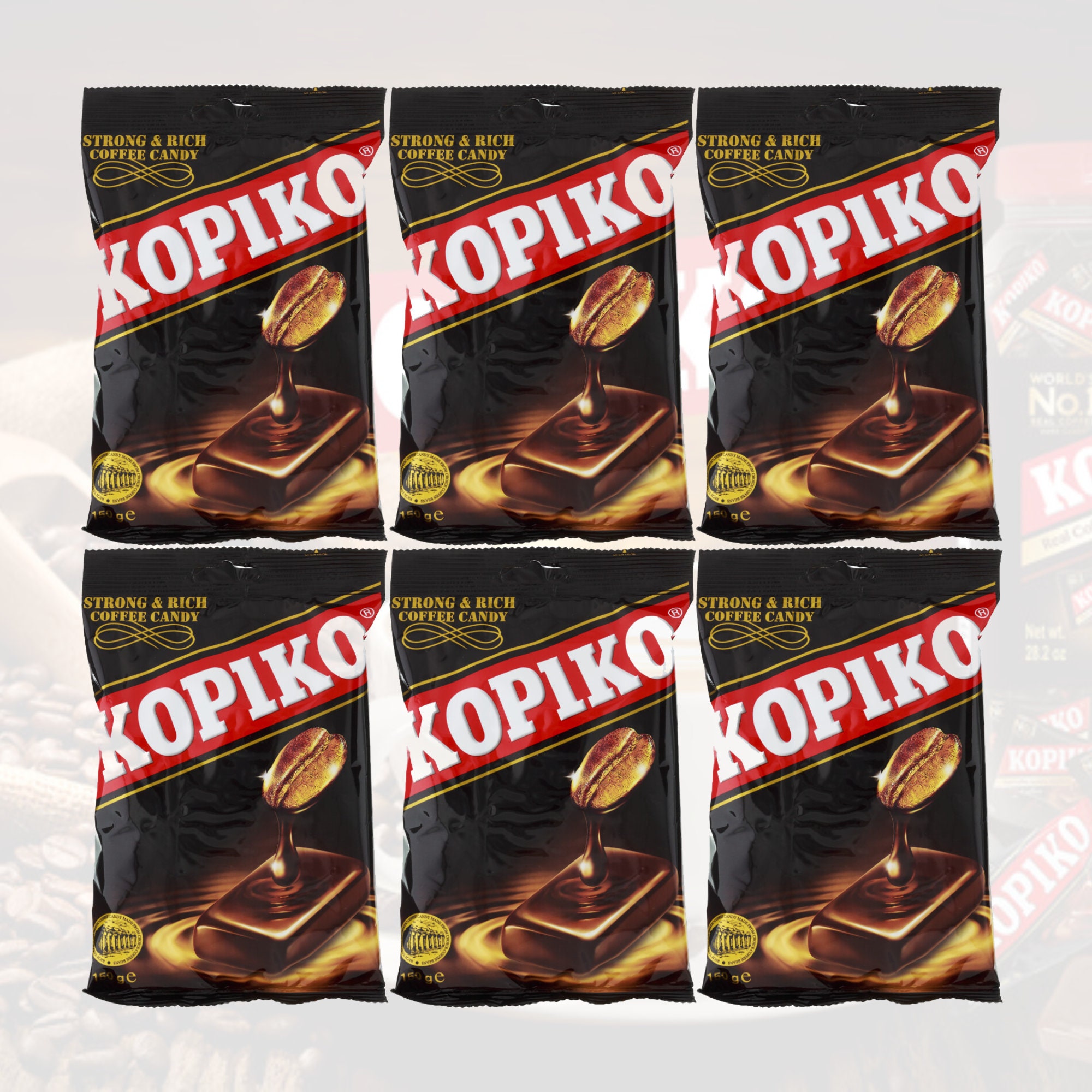 Kopiko Strong & Rich Coffee Candy 6-pack Bold Coffee Indulgence 