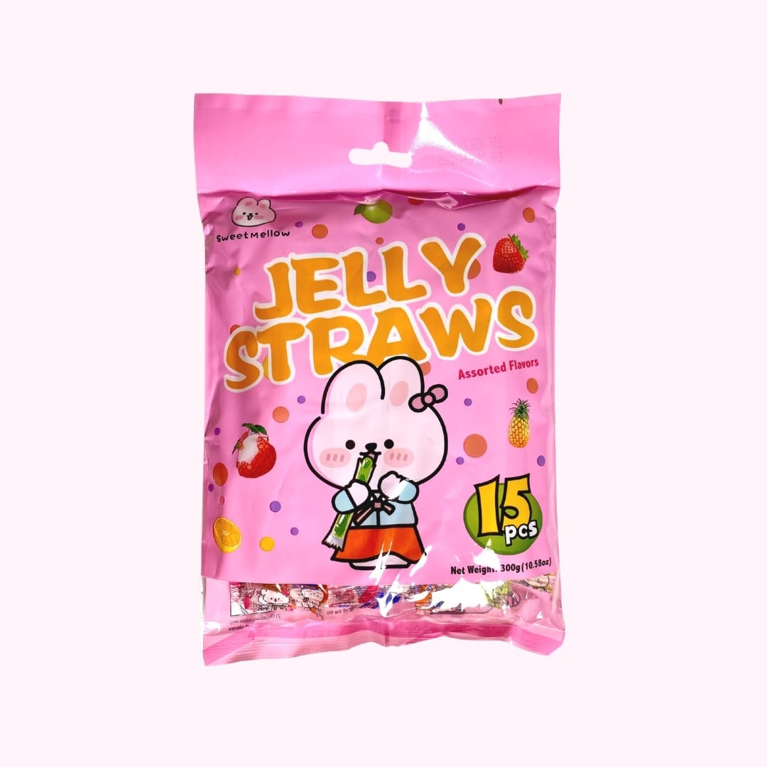 Sweetmellow Jelly Straws Assorted Fruit 15pcs, 300g Tiktok Favorite Etsy