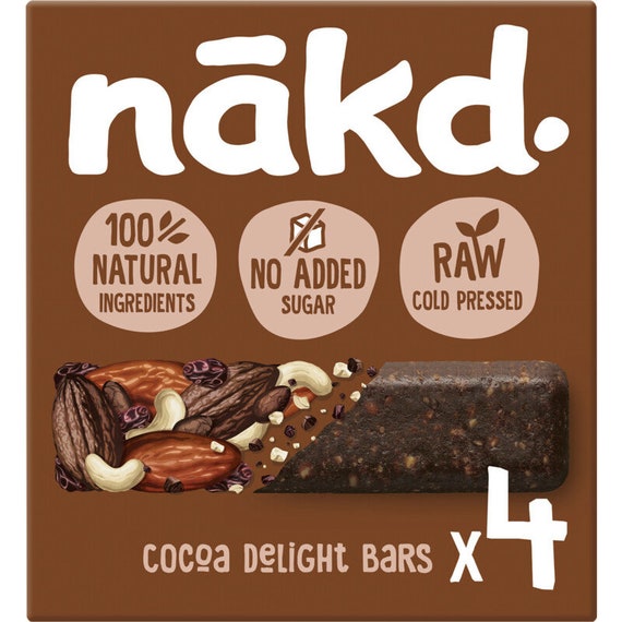 Nakd. 9-pack Chocolate Fruit & Nut Bars Assorted Flavors Vegan,  Gluten-free, and Wholesome 