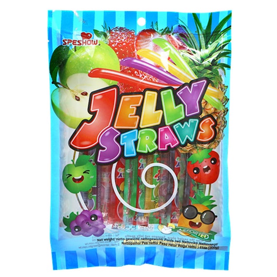 Asian Jelly Straws Speshow Jelly Straws Asian Snack Jelly Straws Variety  300g 