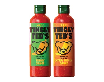 Ed Sheeran Tingly Ted Hot Sauces | Prickelnde + Extra Prickelnde Würzige Sauce | Zum Kribbeln braucht es zwei! (2er-Pack)