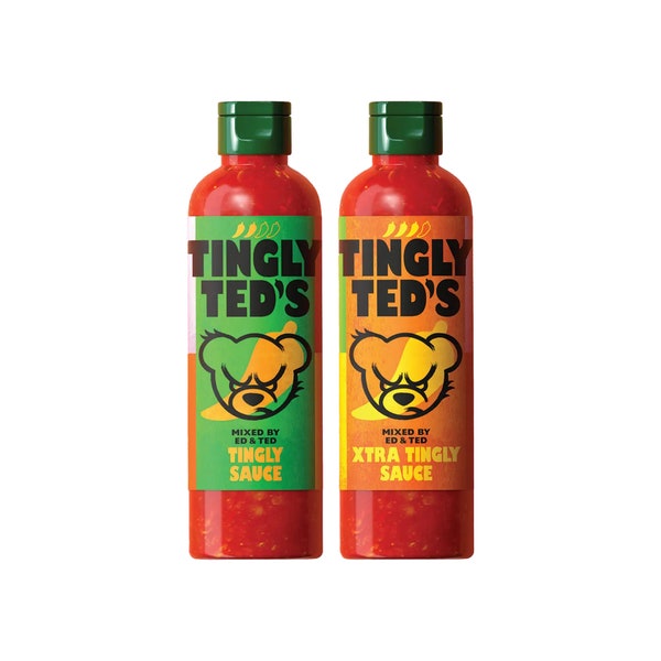 Ed Sheeran Tingly Ted Hot Sauces | Tingly + Extra Tingly Spicy Sauce Bundle | It takes two to tingle! (2-pack)