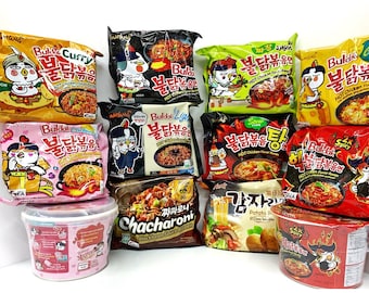 Boîte de présentation Samyang Buldak | Mélange de saveurs de ramen Buldak de Samyang | Coffret cadeau ramen coréen | Boîte de variantes de nouilles Samyang Buldak