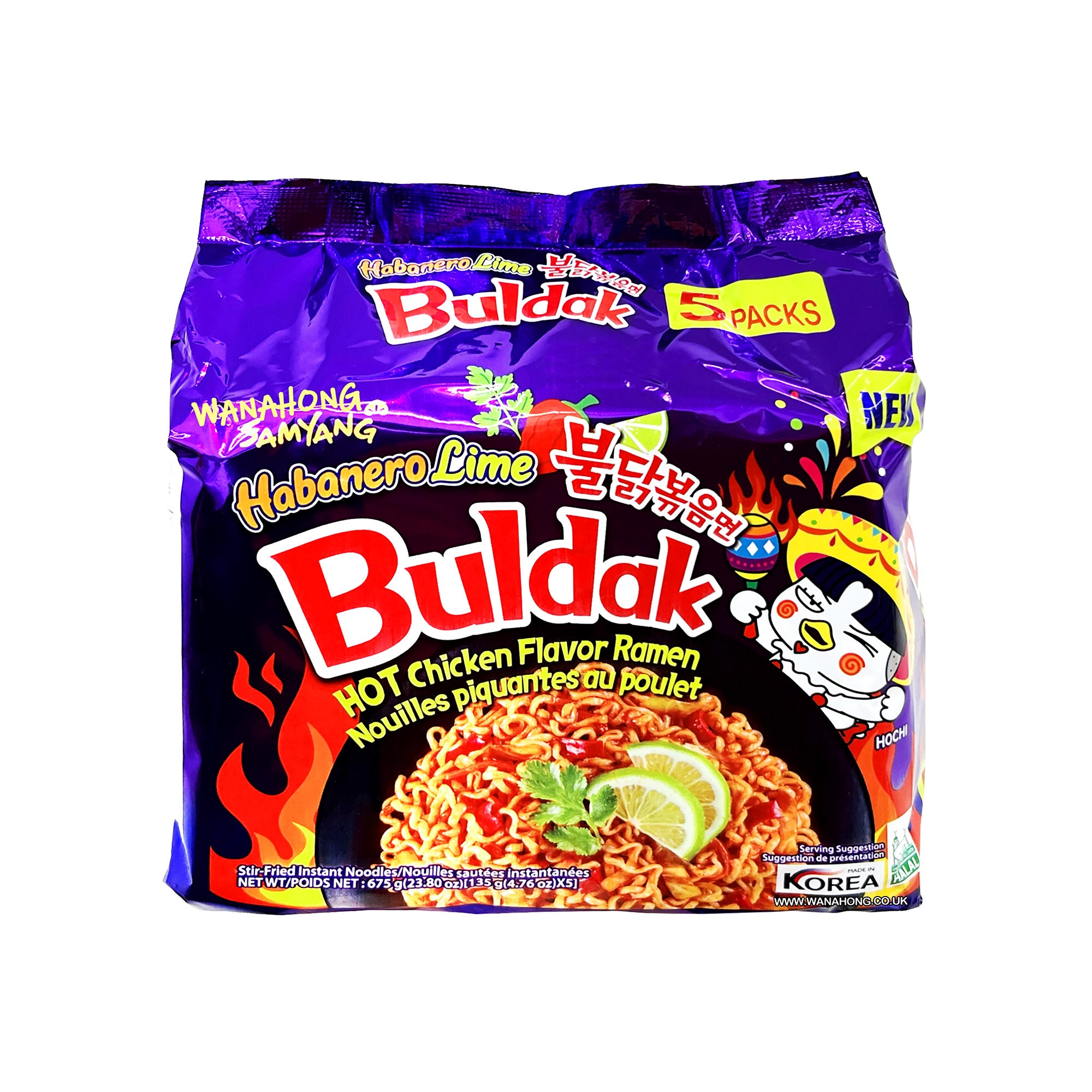 Buy Samyang Buldak Hot Chicken Flavor Ramen Noodles Habanero Lime 5-pack 5  X 140g Online in India 