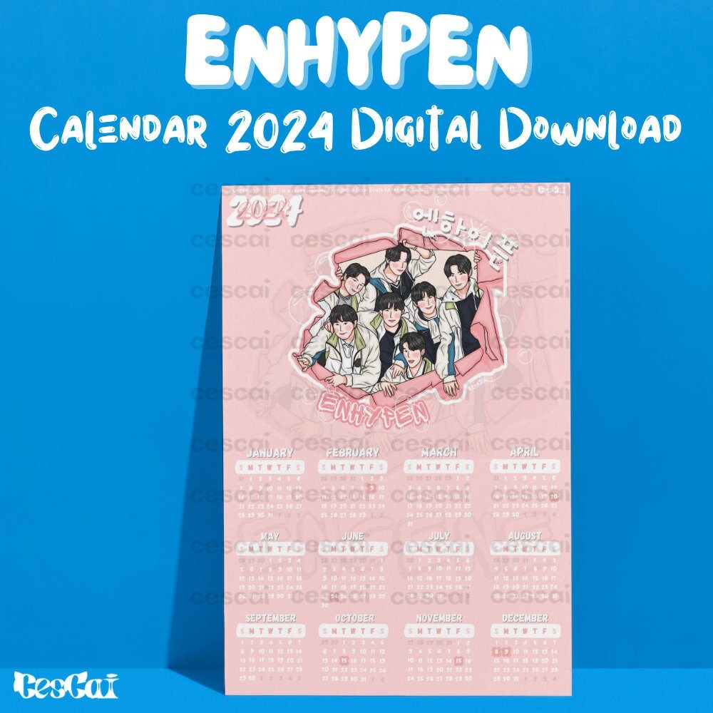 ENHYPEN 2024 Calendar ENHYPEN Digital Calendar Cute Calendar Desk and