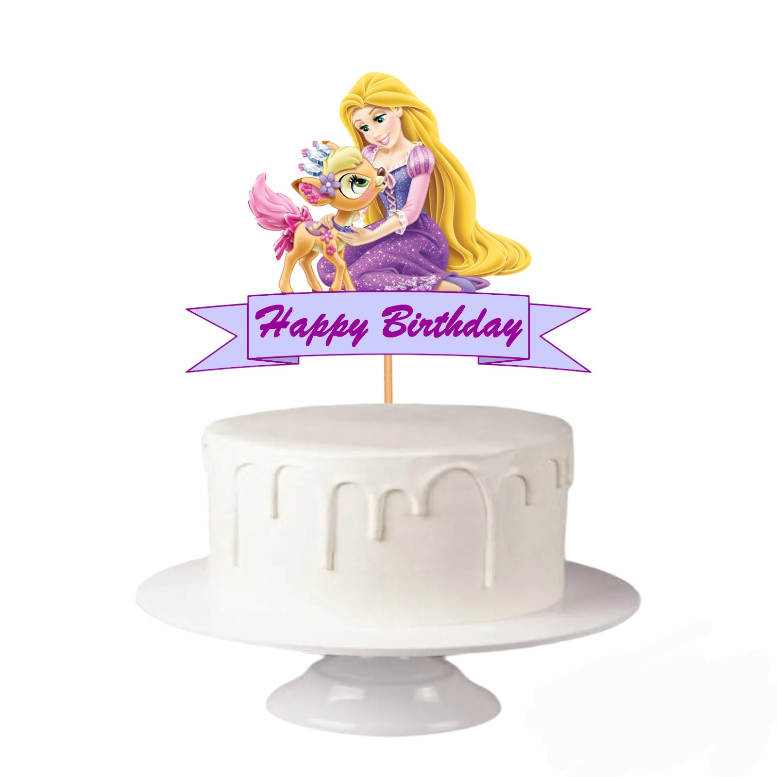 Tangled Princess Rapunzel Pascal and a Tower Edible Cake Topper Image – A  Birthday Place