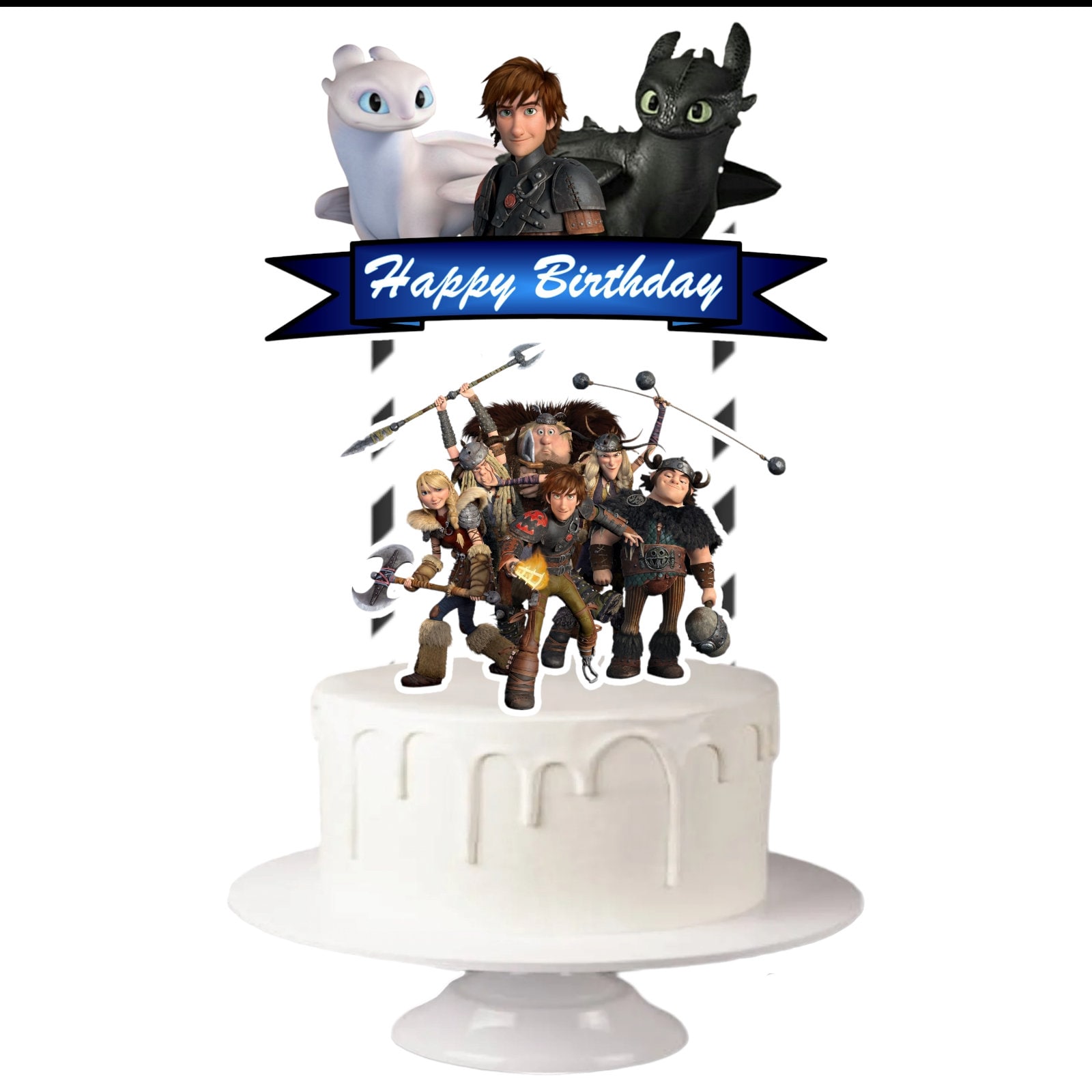 How to Train Your Dragon Birthday Cake Topper Decoration SELF-ASSEMBLY ...