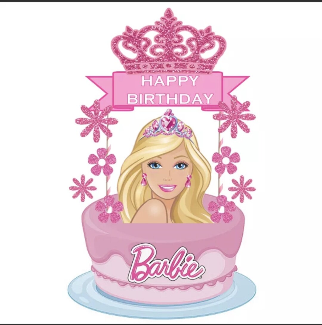 Barbie Princess Birthday Cake Topper Decoration SELFASSEMBLY Etsy