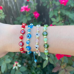 Evil Eye Bracelet, Adjustable Evil Eye Bracelet, Protection Bracelet, String Bracelet
