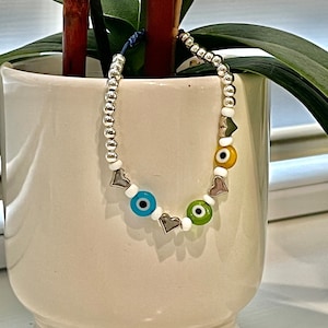 Evil Eye Bracelet, Evil Eye Colorful Bracelet, Crystal Evil Eye Bracelet, Adjustable Evil Eye Bracelet